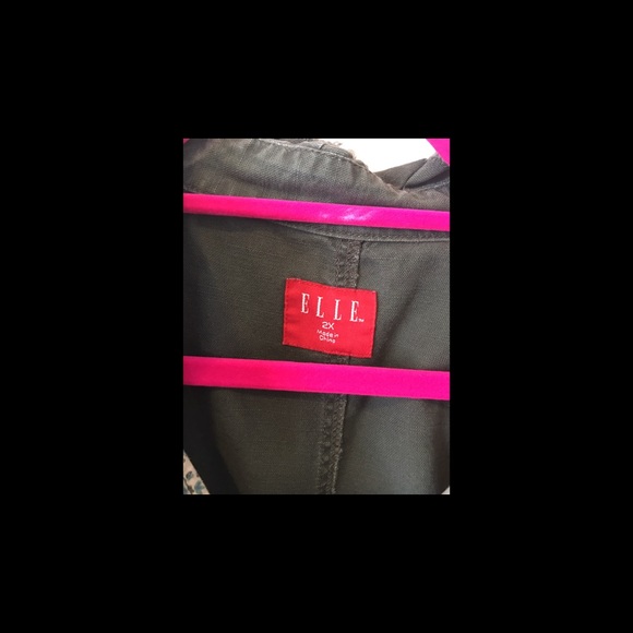 Elle XXL Ladies Army Green Jacket w Floral Lining - Picture 6 of 6